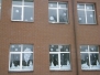 Karpinių šerkšnas išmargino gimnazijos langus